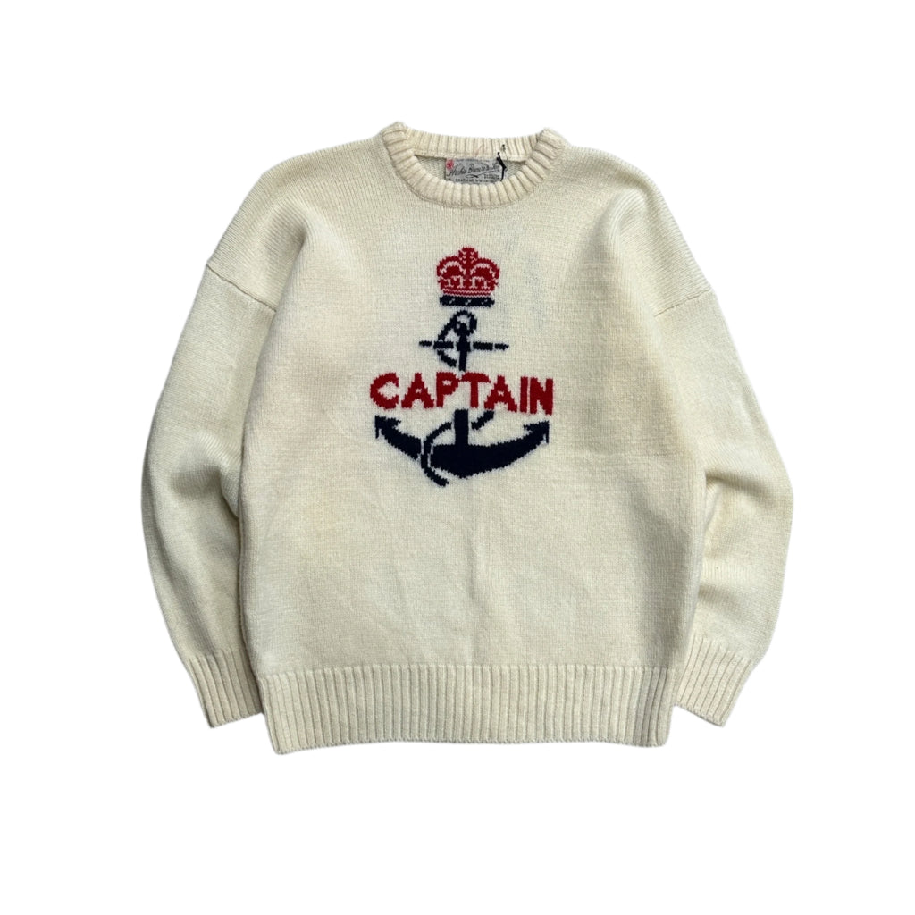 1960s Cream "Captain" Wool Knit Sweater