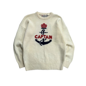 1960s Cream "Captain" Wool Knit Sweater