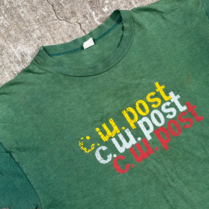 1960s “C.W. Post” Sunfaded Green Boxy Tee