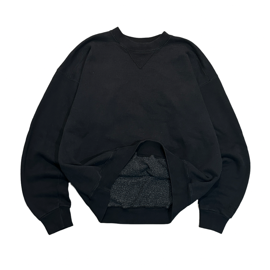 1990s Black Heavyweight Blank Crewneck Sweatshirt