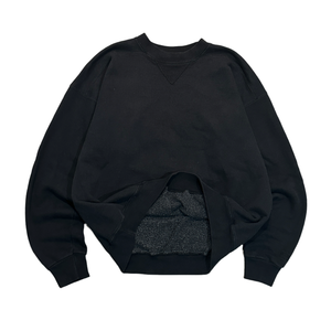 1990s Black Heavyweight Blank Crewneck Sweatshirt (L)