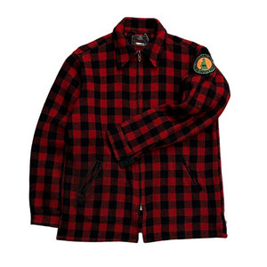 1960s Buffalo Plaid "Fish & Game Dept." Wool Zip Up Flannel