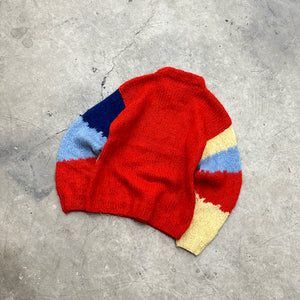 1980s Color Block Mohair Sweater