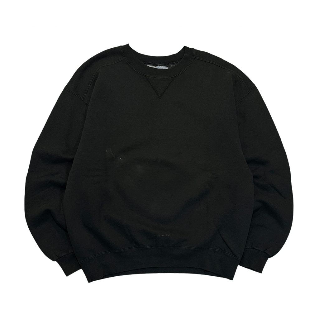 1990s Faded Black Blank Russell Heavyweight Crewneck