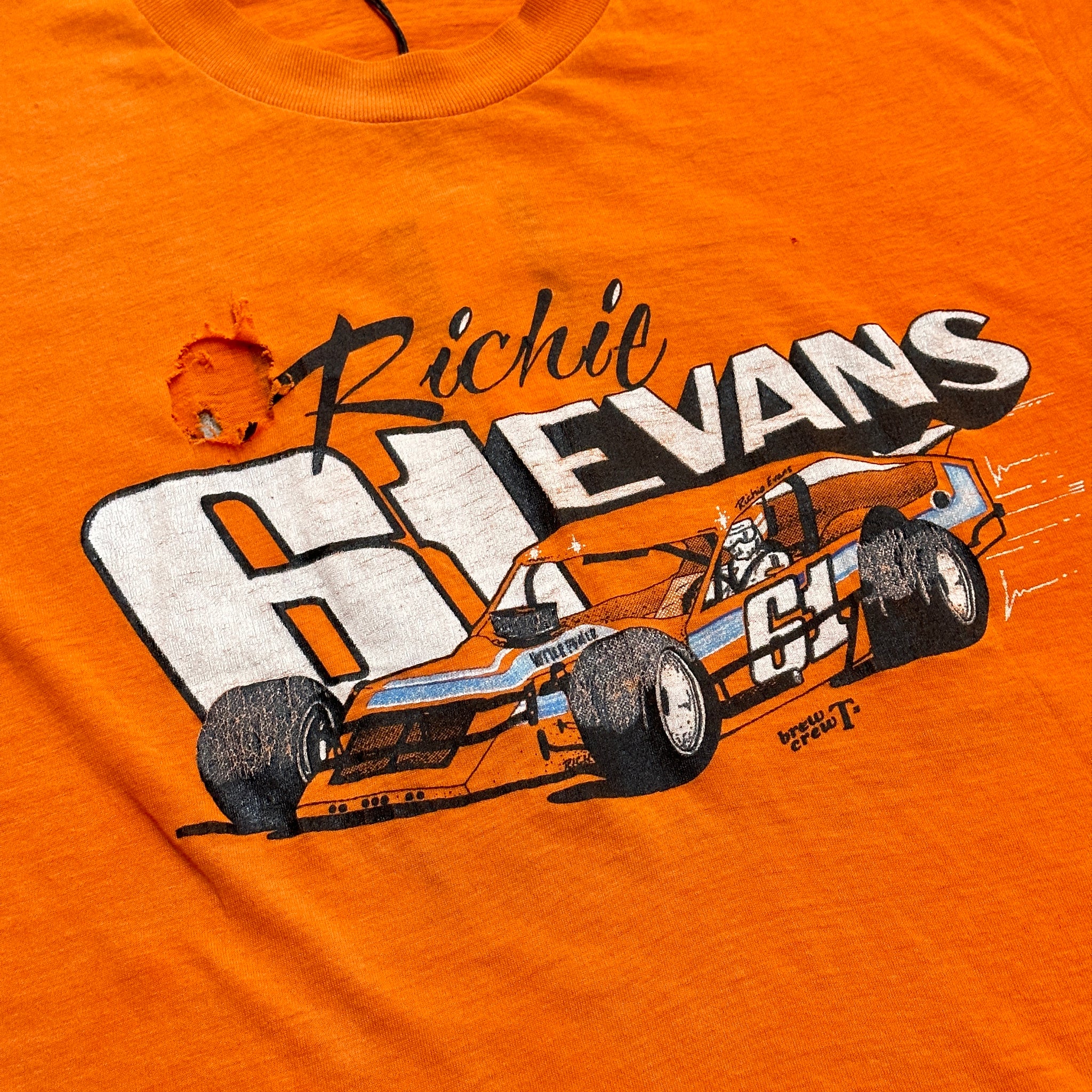 1980s Orange "Richie Evans" Distressed Single Stich Tee