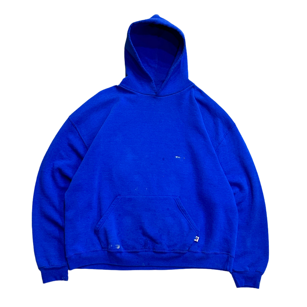 1990s Russell Painted Blue Blank Hoodie