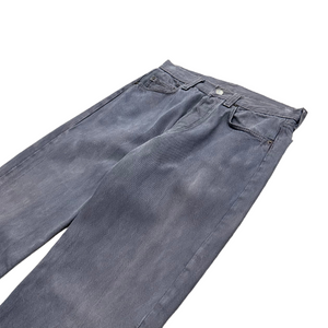 1980s Levi's 501 Over Dyed Gray Released Hem Jeans