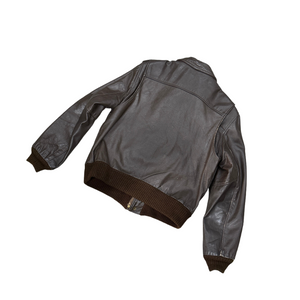 1970s Mud Brown Leather A-2 Flight Jacket