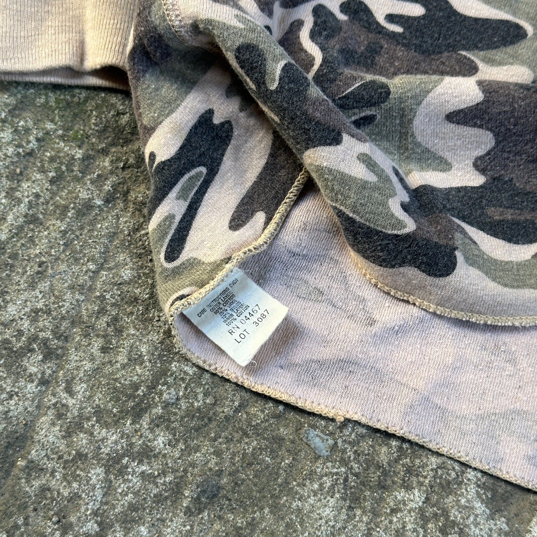 1970s Double Layered Camo Henley Shirt