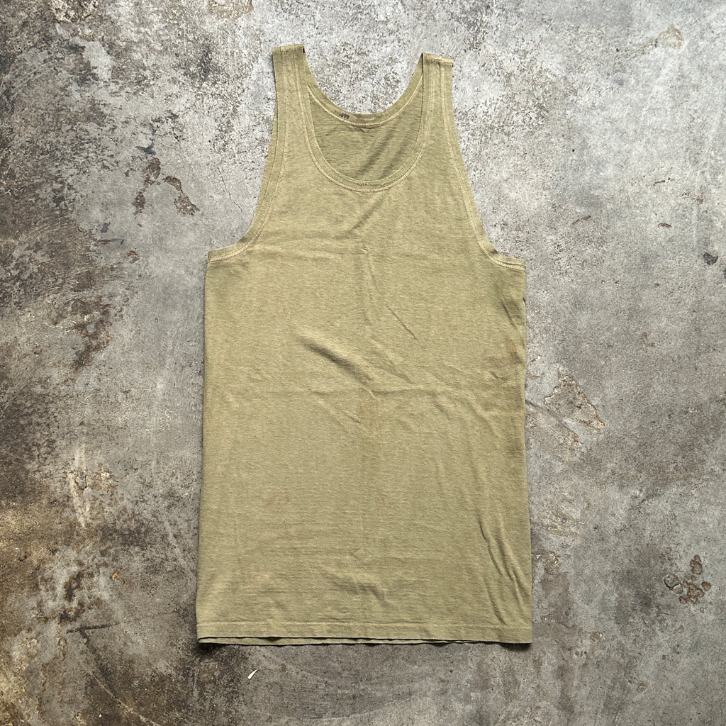 1940s U.S. Army WWII Blank Olive Tank (L)