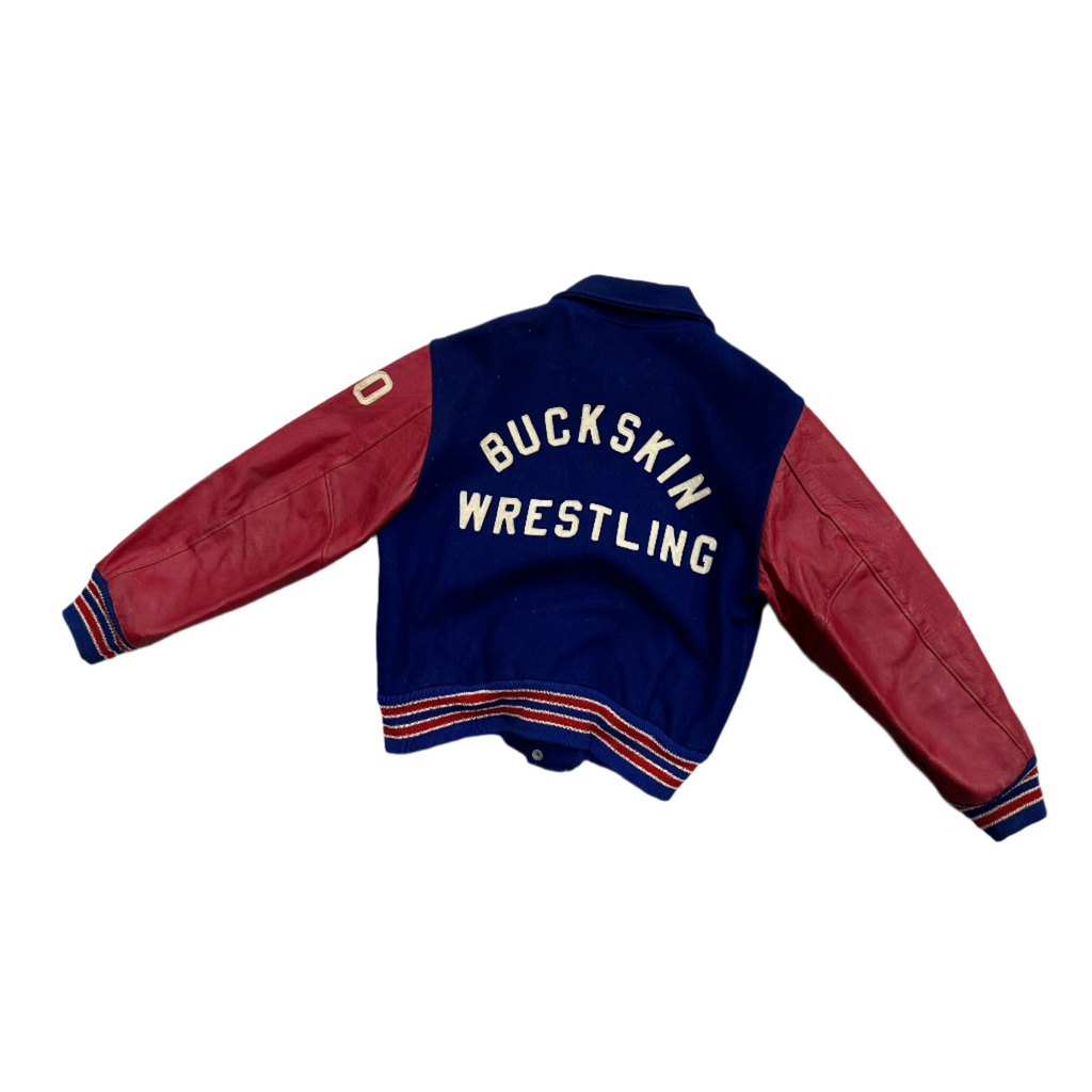 1960s Chain Stitched "Buckskin Wrestling" Varsity Jacket