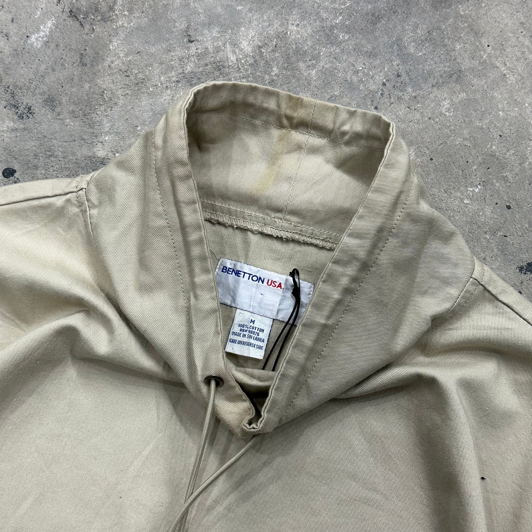 1990s Benetton Light Tan Cotton Smok