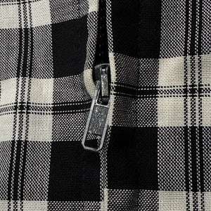 1960s Black & White Plaid Light Weight Bomber Jacket