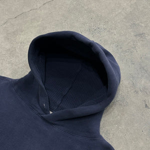 1960s Faded Navy Blue Thermal Lined Blank Hoodie