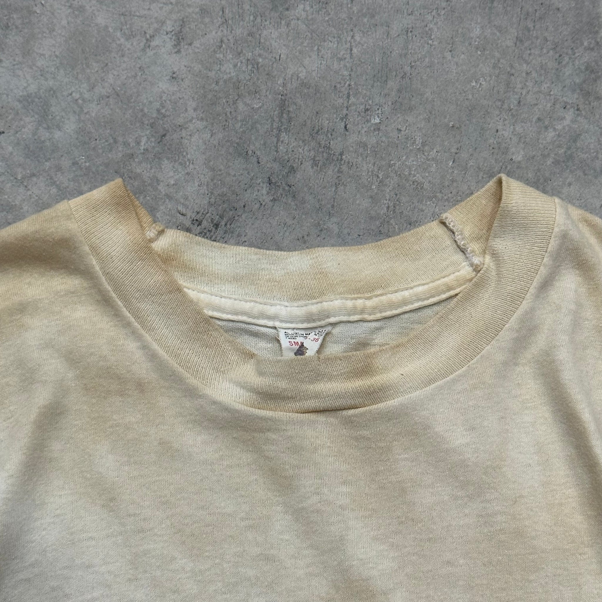 1960s Dirty Cream Blank Single Stitch Tee