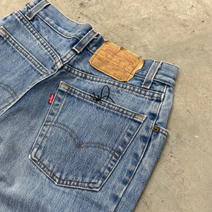 1980s Levi's Faded Blue Striped Jeans