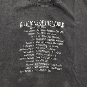 1990s Faded Black "Religions Of The World" Tee (L)