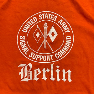 1970s Safety Orange "U.S. Army Berlin Command" Single Stitch Tee