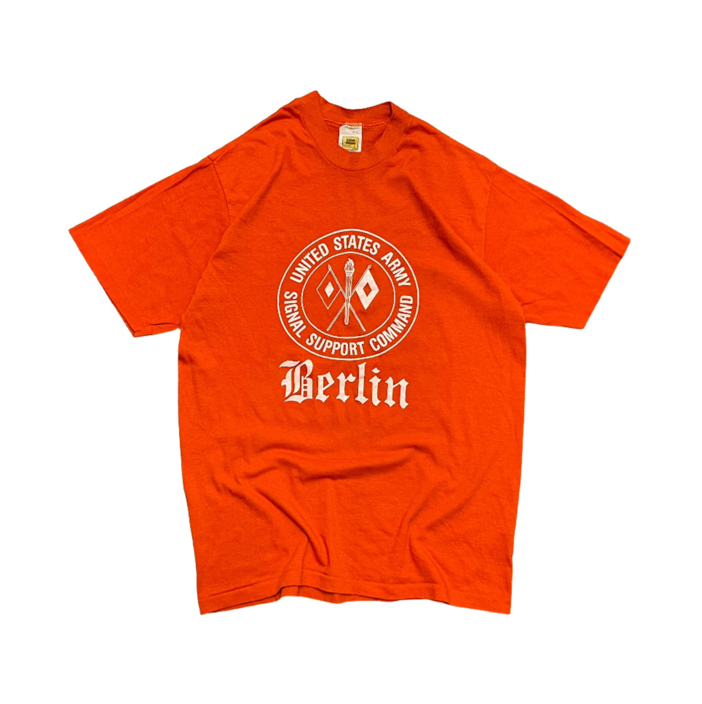 1970s Safety Orange "U.S. Army Berlin Command" Single Stitch Tee