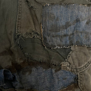 1960s Faded Gray Thrashed & Repaired HBT Coveralls