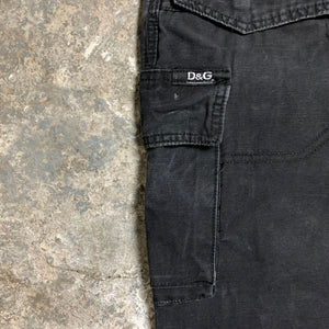 2000s Dolce & Gabbana Multi Pocket Black Cargo Pants