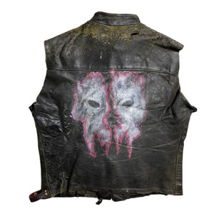 1960s Distressed Painted Chopped Leather Vest