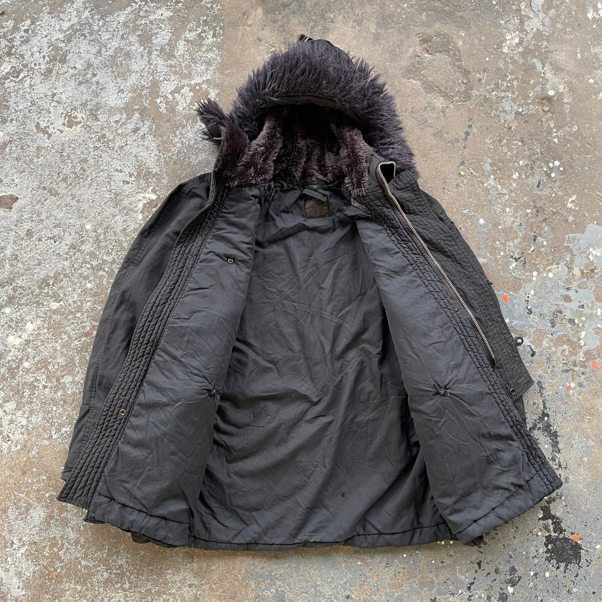 1960s Black Overdyed U.S. Military Extreme Cold Weather N-3B Parka