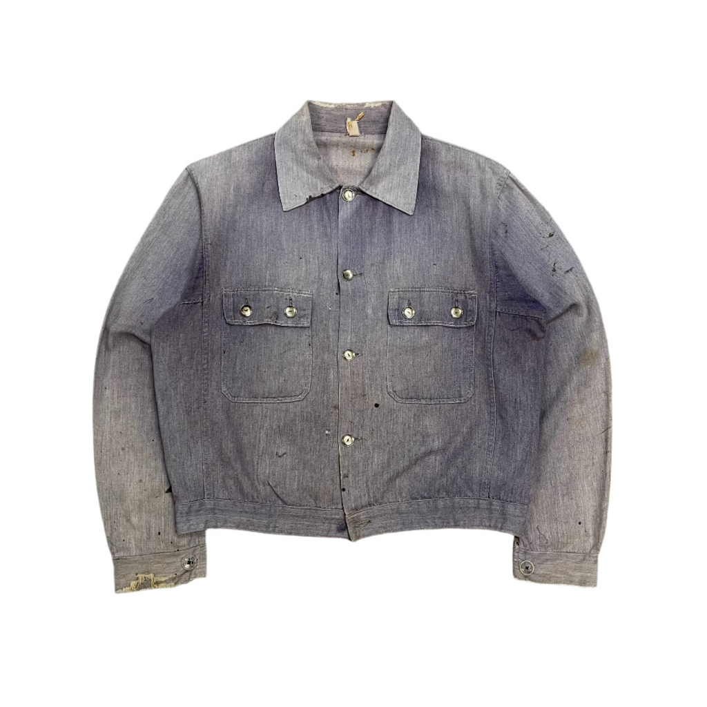 1960s HBT Cropped & Faded French Workwear Jacket