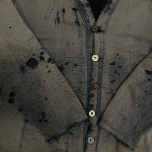 1930s Faded Blue Repaired Button Up Sweatshirt