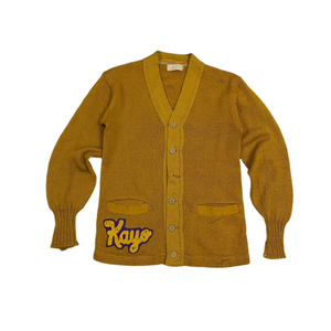 1960s "Kayo" Repaired Wool Cardigan Sweater