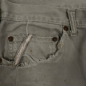 Pantalones de patchwork de pana gris sucio de Levi's de los años 60