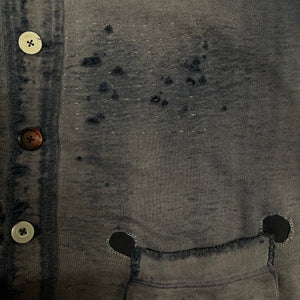 1930s Faded Blue Repaired Button Up Sweatshirt