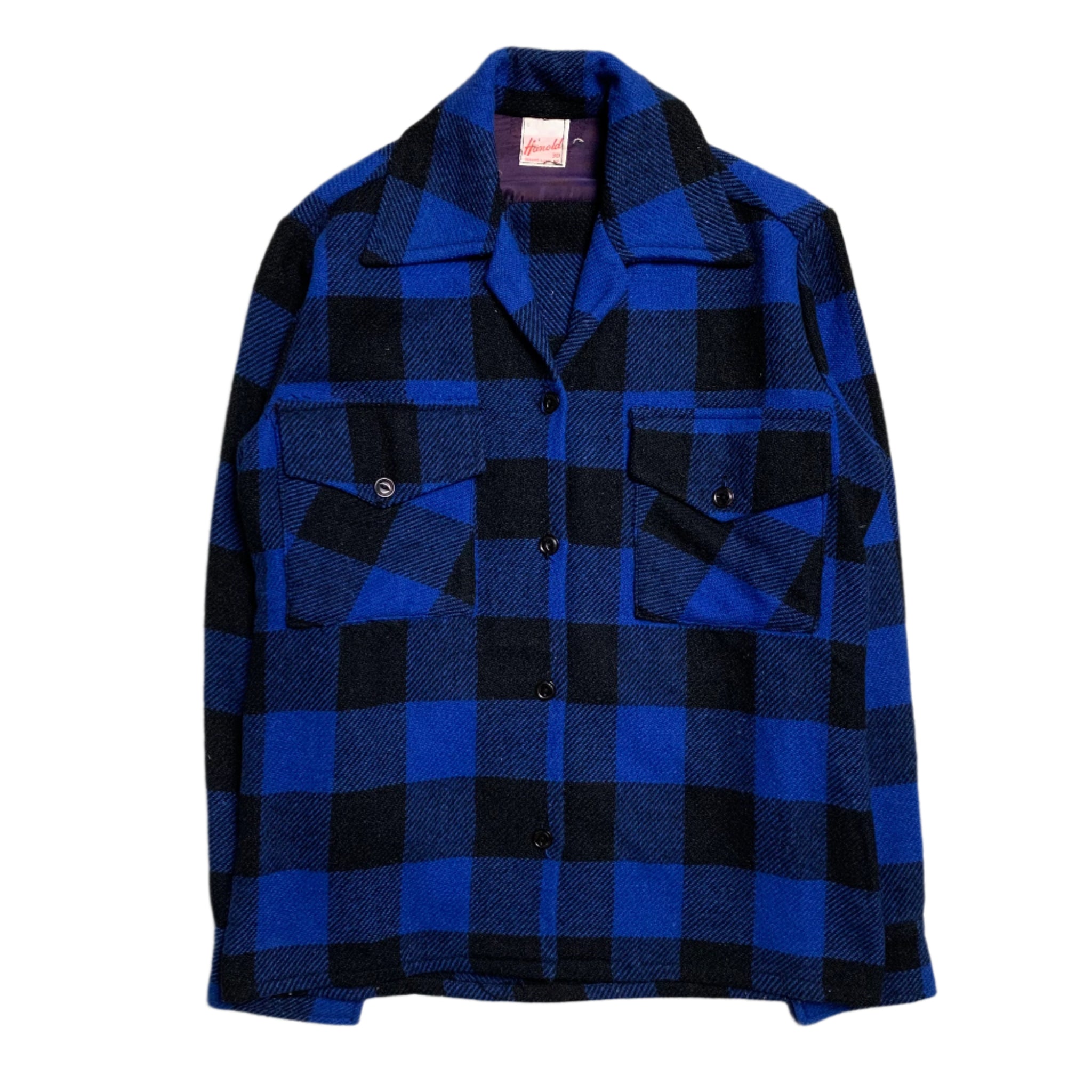 1950s Hand Patched Buffalo Plaid Wool Flannel