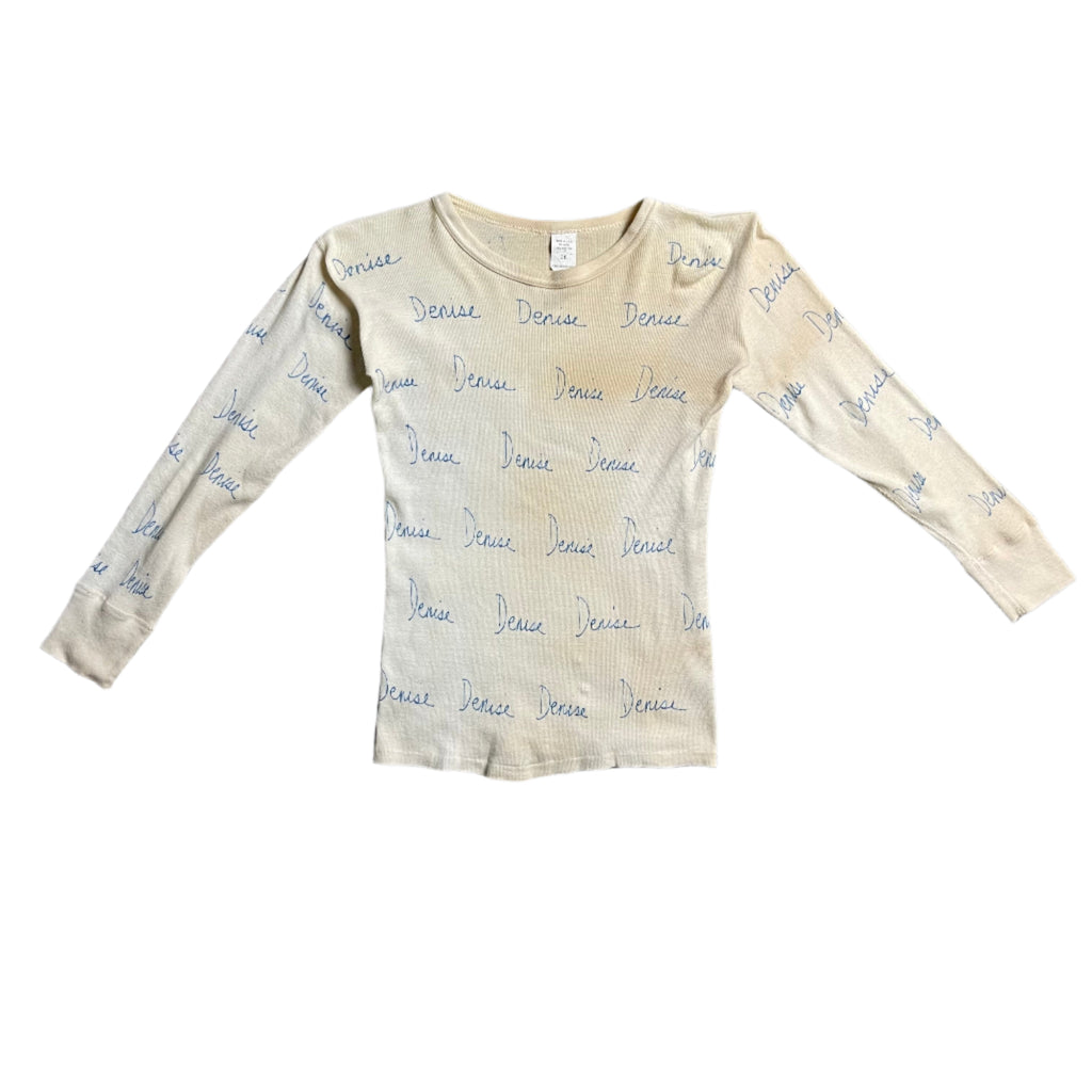 1960s "Denise" Stamped Long-sleeve Thermal Baby Tee