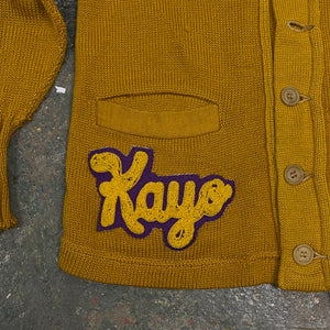 1960s "Kayo" Repaired Wool Cardigan Sweater