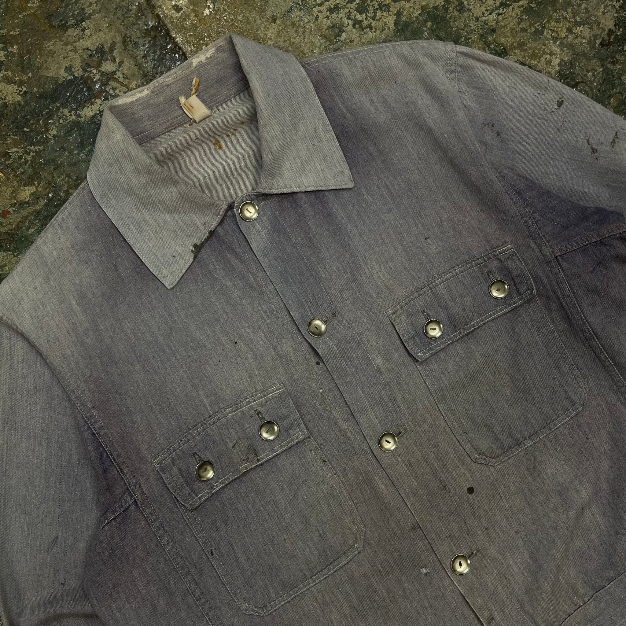 1960s HBT Cropped & Faded French Workwear Jacket