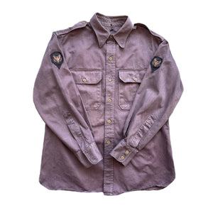 1950s U.S. Army Plum Over Dyed Button Up Shirt