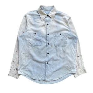 1960s Painted & Faded Chambray Button Up